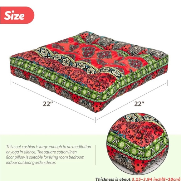 HIGOGOGO Boho Floor Pillow Cushion - Picture 3 of 5